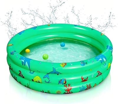 Thijox - Opblaasbaar Kinderzwembad 80x80 cm - Ronde Babyzwembad in Groen - Verdikt PVC Materiaal - Geschikt voor Binnen en Buiten - Perfect voor Zomer