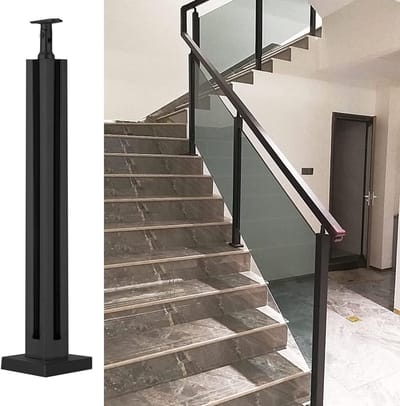 Glazen Balustrade Paal - RVS Hekpaal - Balkon Afscherming - Eenvoudige Montage - 10/12mm Glasdikte - Zilverkleurig