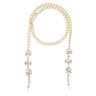 Store_8 - Kristallen Zonnebril Ketting - Brillenhouder - Gouden Kleur - Decoratieve Accessoires - 78 cm - Geschikt voor Dames en Meisjes