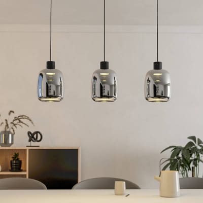 EGLO connect.z Molochio-Z Smart Hanglamp - LED - 88 cm - Zwart/Smoke/Rookglas - Instelbaar RGB & wit licht - Dimbaar - Zigbee