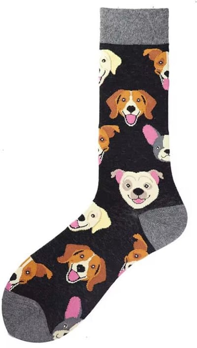SilverAndCoco - Honden Sokken / Gekke Vrolijke Foute Kleding / Leuke Grappige Happy Dikke Hond Socks / Huissokken Verjaardag Geschenk accessoires Sok Outfit Katoen / Vrouwen Mannen Sinterklaas Schoen Kerst cadeau met Tekst - Dogs