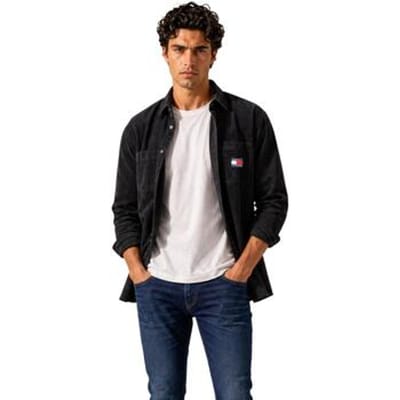 Tommy Jeans Overhemd Tjm Rlx Corduroy Shirt Ext Dm0dm23705 Bds Black Mannen Maat - M