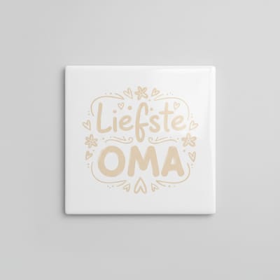 Liefste Oma Tegel – Liefdevolle Tekst voor Oma – Decoratieve Keramische Tegel voor Huis & Muur 15 x 15 cm