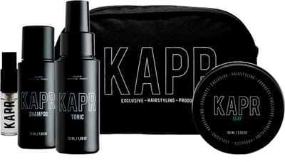 KAPR Discovery (gift) Kit CLAY 60ml + Gratis Toilettas - vaderdag cadeau - Grooming Tonic - Shampoo - Parfum - Luxe Verzorgingskit voor Mannen