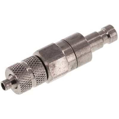 RVS DN 2.7 (Micro) Luchtkoppeling Insteeknippel 3x4.3 mm Push-On Double Shut-Off - CLP2-N-S-SV-3