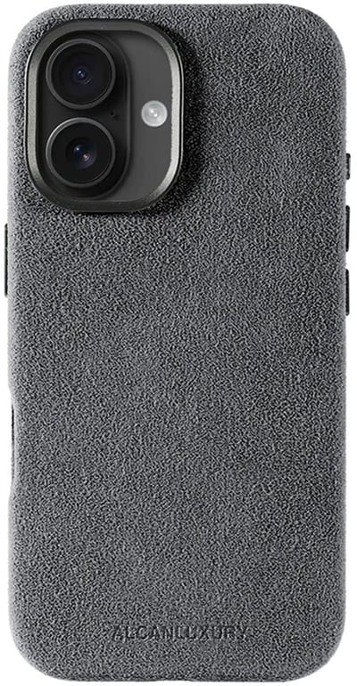 Alcanluxury Alcantara telefoonhoesje geschikt voor Apple iPhone 16 - Nardo Grey