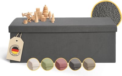 Opbergbank met Ruimte voor Speelgoed en Comfortabele Zitting - Kastbank 110x38 cm - Ideale Zitzak voor Kinderen - Multifunctionele Opbergruimte