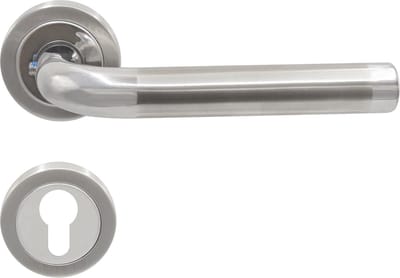 Slotman Solutions Deurklink Cilinder – RVS – Rond Rozet – PZ – Deurbeslag Set