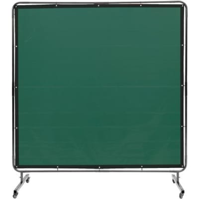 VEVOR Lasgordijn 1,8x1,8m Lasbeschermingsgordijn van Vlamvertragend Vinyl Lasbeschermingswand met 4 Zwenkwielen en Een 6-traps UV-werende Lasdeken Lasbescherming Groen