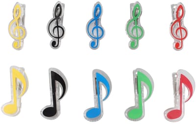 Dailygoods - Kunststof Muzikale Opmerking Clips - Muziekblad Accessoire - Stevig en Kleurrijk - Quaver Clips - Ideaal voor Pianisten en Muzikanten - 1