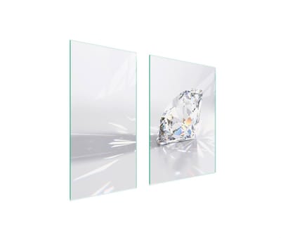 TMK ArtDeko - Snijplank Glas - 75x52 cm - Diamentpatroon - Veilig en Multifunctioneel