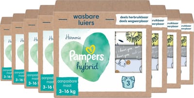 Pampers Harmonie Hybrid Wasbare Luiers - 8 x 3 stuks - Voordeelverpakking