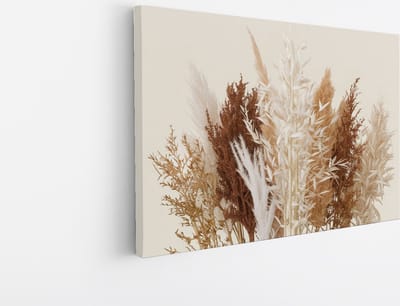 Saammp Canvas Schilderij - Gedroogde Pampasgras Compositie - Natuur - Rustiek - 45x30 - Foto op canvas - Wanddecoratie - Muurdecoratie Woonkamer - Kantoor Decoratie