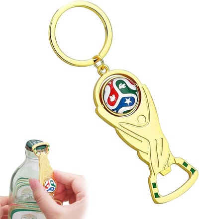 Flesopener Design - Bieropener - Feestelijke Drankjes Openen - Exclusief Voetbalmotief - Compact Formaat - Geel