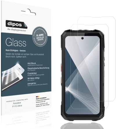 dipos – 2x Pantserfolie geschikt voor Fossibot F115 Ultra | 9H Screenprotector