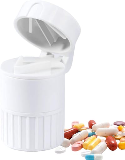 Pillensplitser - Tabletten Snijmachine En Crusher - Pillen Grinder Verstuiver - Opbergdoos En Drinkbeker Combo - Draagbare Tablet Verstuiver - Geneeskunde Opbergdoos - Voor Reizen - Dagelijks Leven