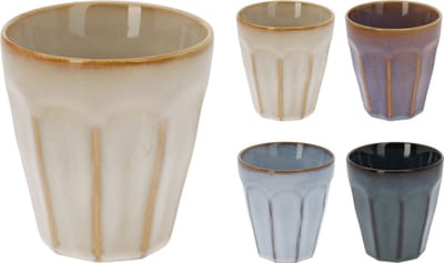 Excellent Houseware Keine luxe gekleurde porseleinen koffiekopjes - set 4x stuks - 250 ml - Lungo bekers
