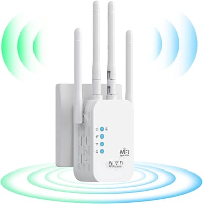 Namajunas - WiFi Repeater - WiFi Range Extender - 1200 Mbps - Super WiFi Booster - WiFi Versterker - Geschikt voor 2.4 Ghz en 5.0 Ghz - Wit