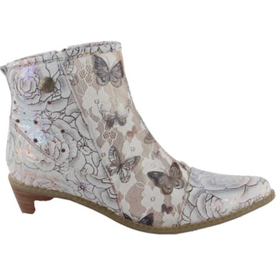Laura Vita Hicnio 23 Ecru Enkellaarsjes Wit Leer en Mesh Dames - Wit - 39