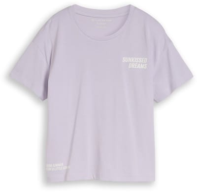 Tom Tailor - Oversized T-shirt met print op de rug - Maat 128 - cool lilac