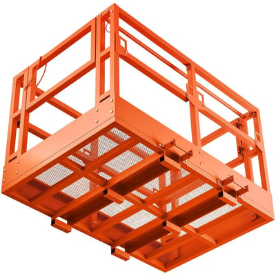 Plateforme de travail en treillis pour chariot télescopique, 1817 x 1220 mm, Panier de sécurité pour opérateur, Capacité de 907,18 kg, Accessoire pour chariot télescopique, Cage de sécurité, Carbone Robuste