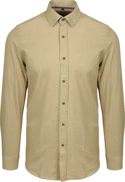 Suitable Overhemd Washed Sand - Maat L - Heren - Casual Shirt