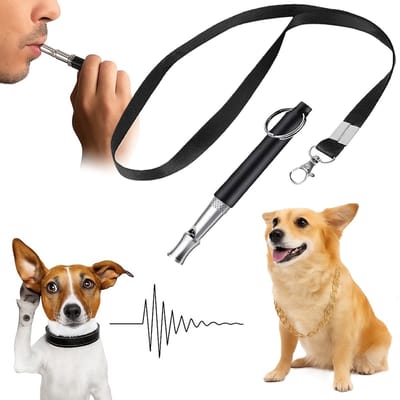 Hondenfluitje Plus Keykord I Ultrasoon Hondenfluit I Honden Training I Trainingsfluitje Hond I Lenyard I Aanpasbare Frequentie I Zwart