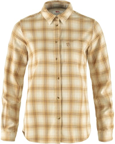 FJALLRAVEN Ovik flannel shirt W chalk white dune beige L