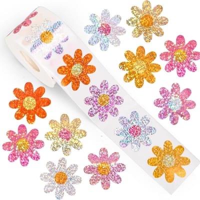 500 Stuks Lente Bloemen Stickers Rol Holografische Zegel Stickers Bloemen Zelfklevende Decals Voor Verjaardag Vakantie Envelop Tijdschrift