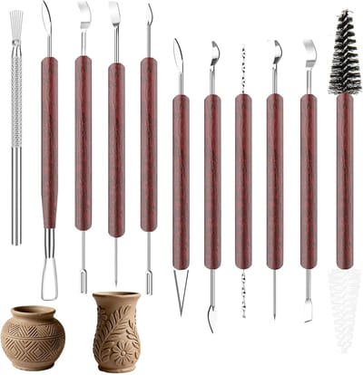 Complete Set van 10 Multifunctionele Gereedschappen voor Zelfhardende Aardewerk, Keramiek en DIY Projecten voor Beginners en Professionals