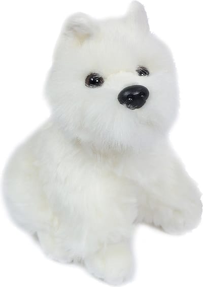 PIA Soft Toys - Pluche Knuffeldier - Witte terrier zittend - 20 cm