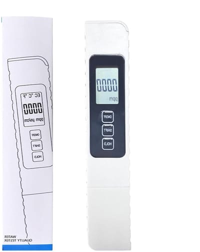 Waterkwaliteit Tester - TDS EC Meter - Water Analyseren - Digitale Temperatuurmeting - 15.6 x 3.2 x 1.8 cm - Wit