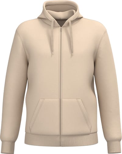 Kariban Gerecycleerde sweater met rits en capuchon uniseks K4042 - Light Sand - 3XL