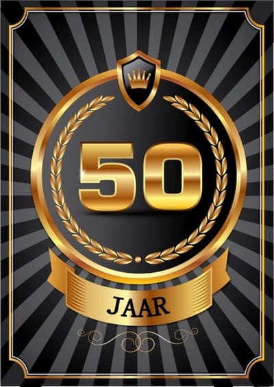 2x stuks 50 jaar deurposter / poster luxe - 59 x 42 cm - verjaardag leeftijd feestartikelen/versiering