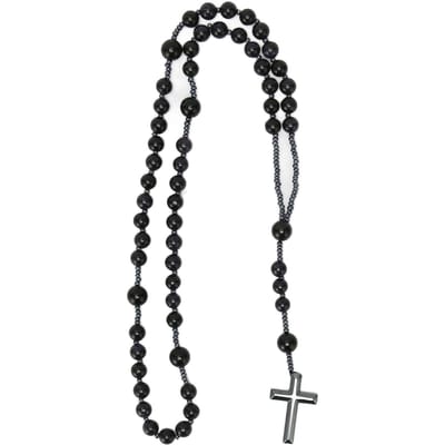 Colliers en pierre naturelle, agate, sain, beau, léger, crucifix, pour pull black