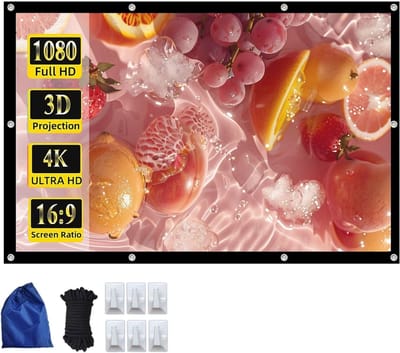 Projectiescherm Opvouwbaar - Draagbaar Filmscherm - Thuisbioscoop Creëren - Kreukvrij Dubbelzijdig - 110 Inch - Wit