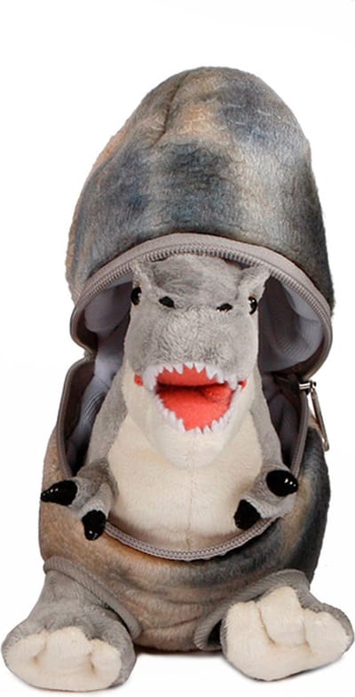 Dinoworld Dinosaurus In Ei Junior 22 Cm Pluche Grijs