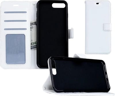 Hoesje - Geschikt voor Apple iPhone 7 - Luxe Bookcase - Walletcase Hoes - Portemonnee - Cover - Telefoonhoes - Wit
