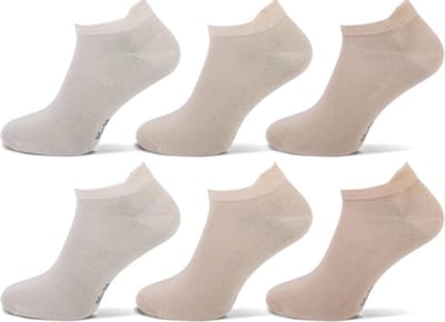 Sokken sneaker met lipje 6 paar - Beige - Sokken Heren Sokken Dames - Maat 35/38
