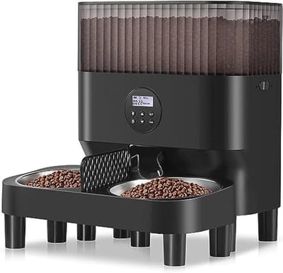 Automatische Voederautomaat voor Katten en Honden - 5 Liter Capaciteit, Portiecontrole, Spraakopname, 4 Maaltijden per Dag