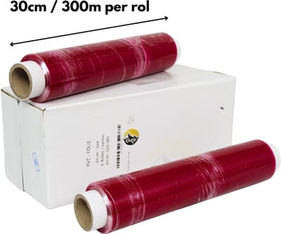 KURTT - 4 rollen - Keukenfolie - Vershoudfolie - Huishoudfolie - Cateringfolie - catering - Bewaarfolie - pvcfolie - lila - 30 cm x 300 meter