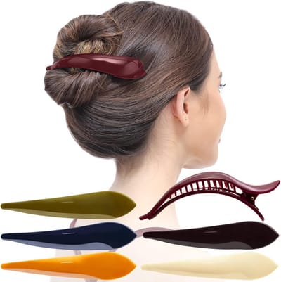 6x Middelgrote Eendenbek Haarspelden Krokodil voor Dames en Meisjes, Sterke Grip voor Professionele Styling