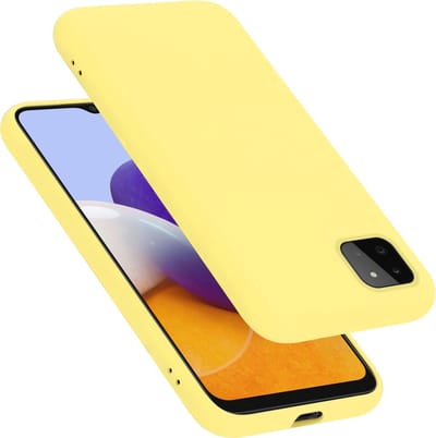 Cadorabo Hoesje geschikt voor Samsung Galaxy A22 5G in LIQUID GEEL - Beschermhoes gemaakt van flexibel TPU silicone Case Cover