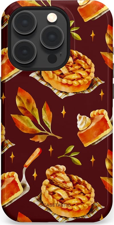 Casetastic Hoesje Geschikt voor Apple iPhone 15 Pro Magsafe - Stijlvolle Beschermende Duo-layer Case - Karamel Appel Ontwerp