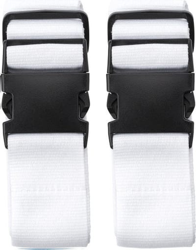 2x stuks Cadebo Kofferriemen 180cm - Verstelbaar - Geschikt voor iedere koffer - Wit