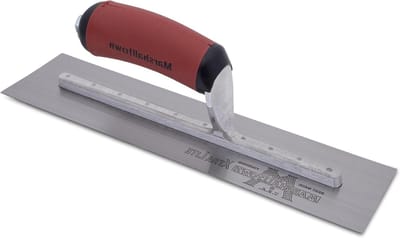 Betonnen afwerkingspan - Afwerktroffel - Glad maken van beton - Gebogen handvat - 305 cm - Grijs
