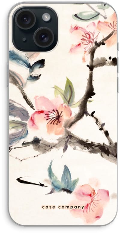 Case Company® - Hoesje geschikt voor iPhone 15 Plus hoesje - Japanse bloemen - Soft Cover Telefoonhoesje - Bescherming aan alle Kanten en Schermrand