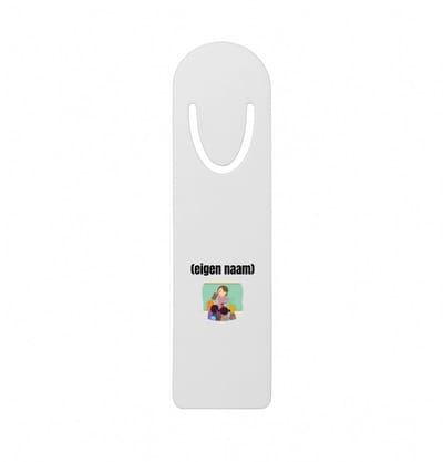 Hacebo® - juf met kinderen met eigen naam metalen boekenlegger - Juf - leraressen - collega's - verjaardag - afscheidscadeau - geschenk - kado Bladwijzer boekenleggers - 12.7 cm x 3.2cm