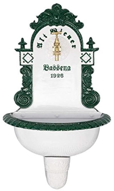 Nostalgische Wandfontein 72cm Aluminium Wasbak in Antieke Stijl - Perfect voor Badkamer of Tuin