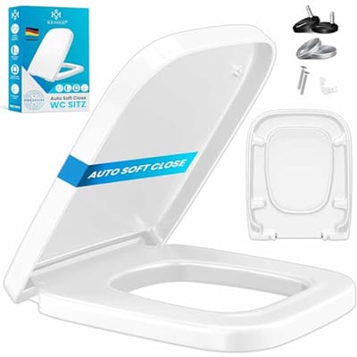 Toiletbril met softclose - Toiletdeksel Duroplast - Eenvoudige montage - Quick-release functie - 434 x 358 cm - Wit